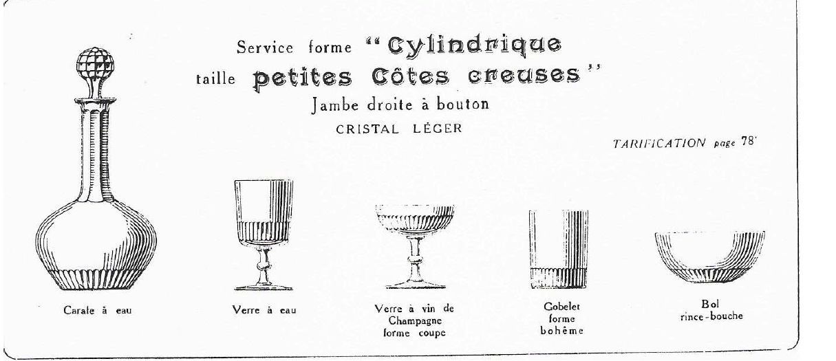 バカラグラス　シランドリーク　Cylindriqueのカタログ