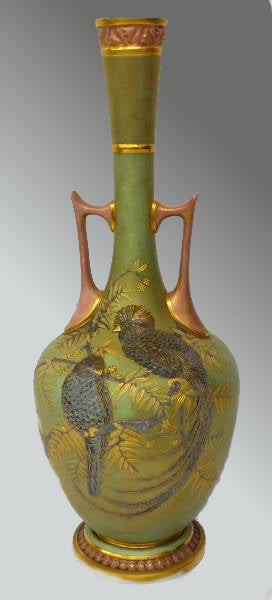 ロイヤルウースター royal worcester 小鳥が描かれた花瓶