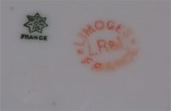 リモージュのマーク（刻印、バックスタンプ）limoges-coiffe-mark-9114