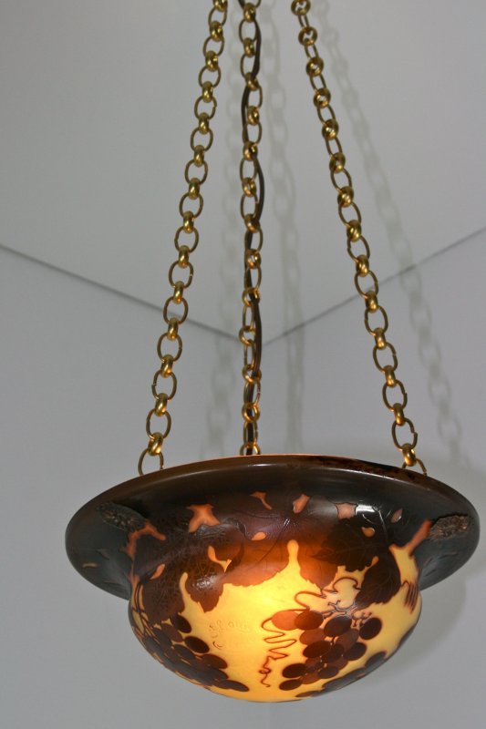 アールヌーボー照明・ランプ　ポールニコラの１点吊りシャンデリアランプ