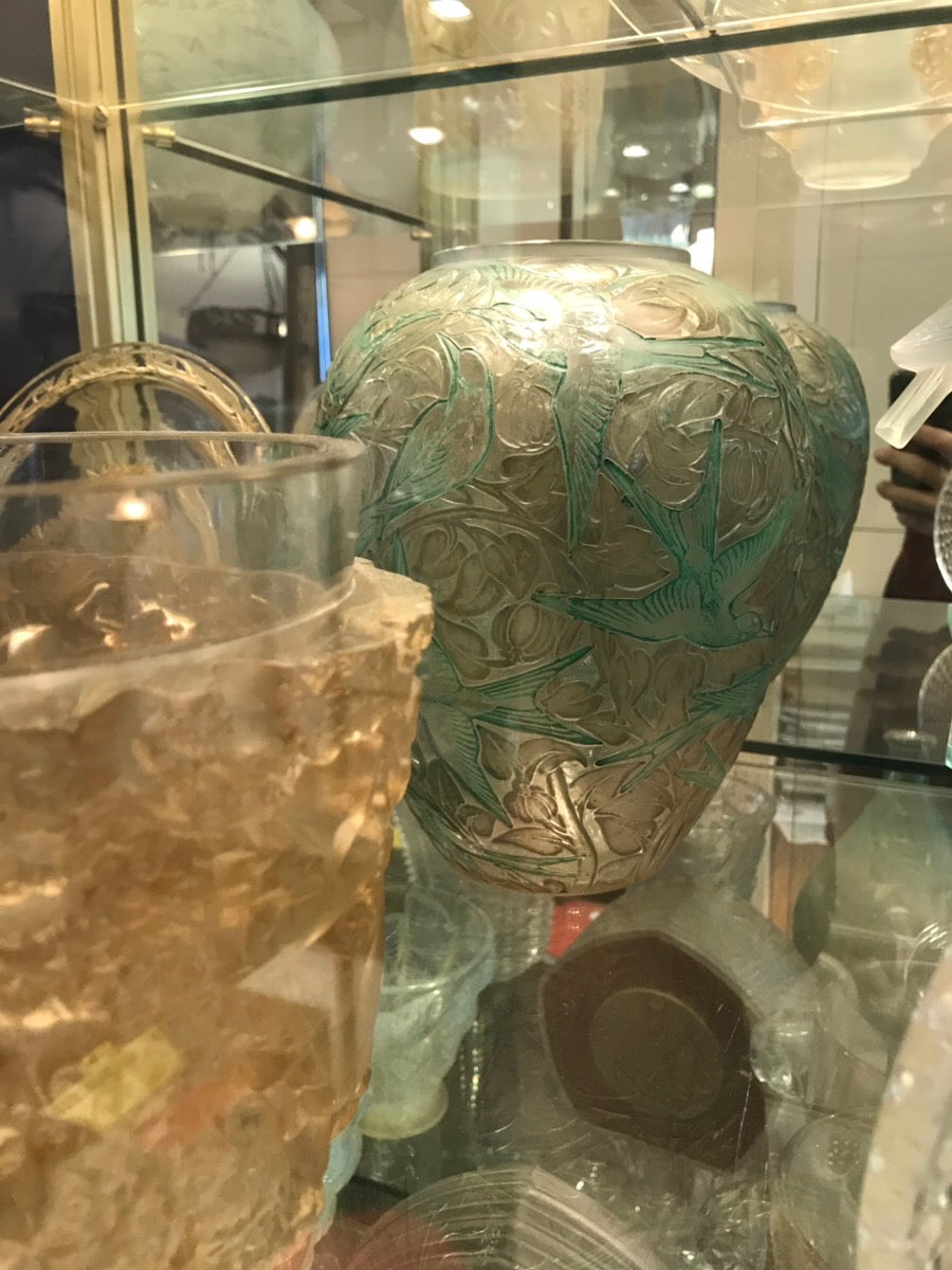 ルネラリック(Rene Lalique)の花瓶　鳥