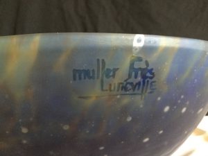 フランスのガラス工芸家　ミューラー兄弟のサイン・マーク(muller Freres)