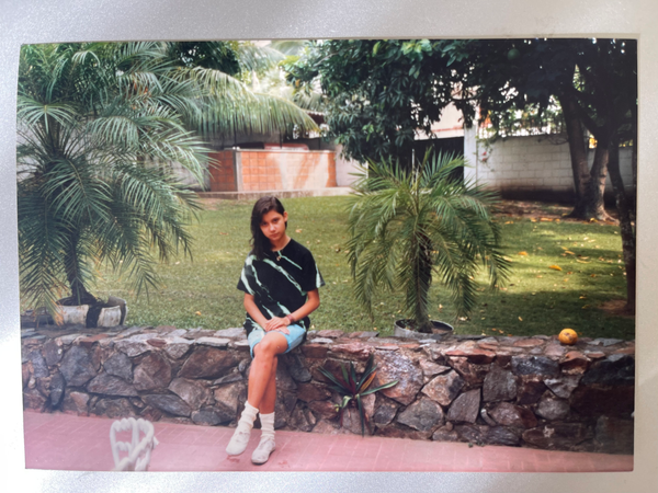 Pia Vivas as a child in San Pedro, Honduras 