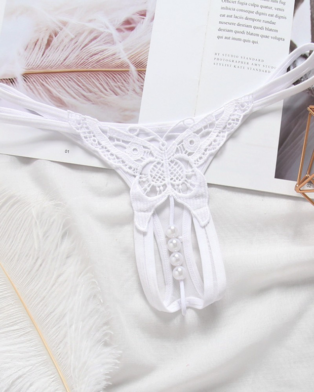 Sexy Skinny Butterfly Pattern Embroidery Low Waist Panties - Xmadstore