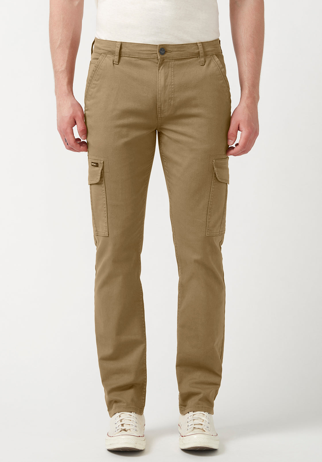 Cargo Joe Men's Straight Leg Pants in Dark Beige - BM22929