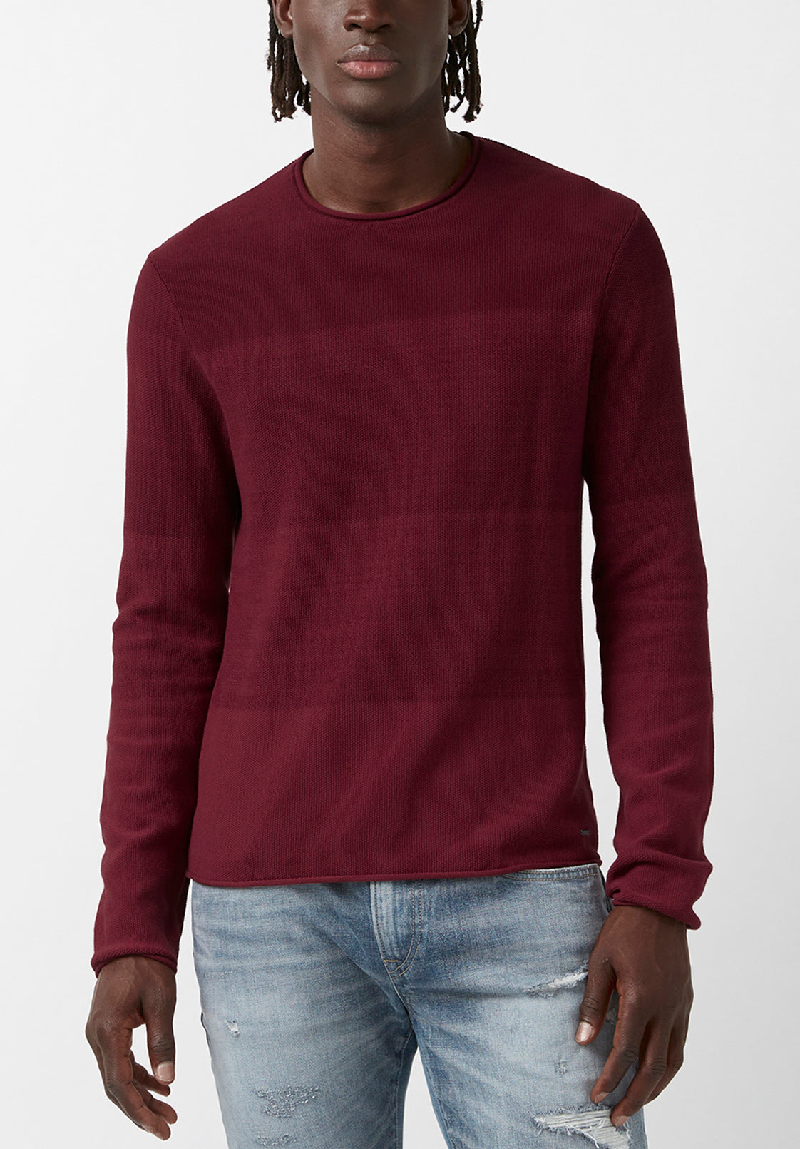 Wakoni Men’s Sweater in Dark Red Combo - BM24015