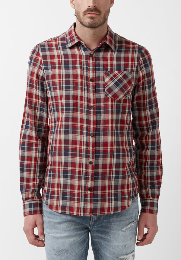 Sujay Men's Long Sleeve Shirt in Red Plaid – Buffalo Jeans CA