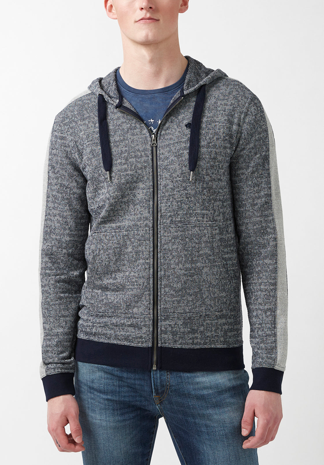 Fansa Men’s Full-zip Hoodie Sweatshirt in Navy - BM24067