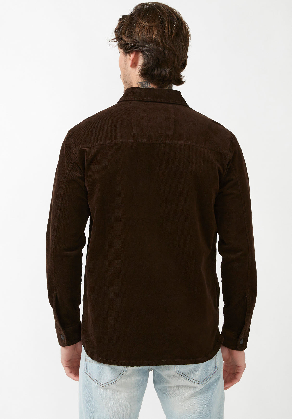 Jafar Men's Shacket in Chocolate - BPM14374