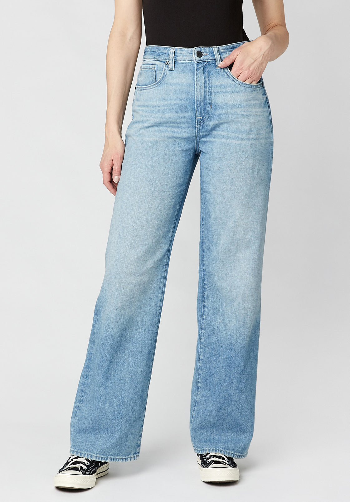 High Rise Wide Leg Addie Women's Jeans in Acid Wash - BL15793