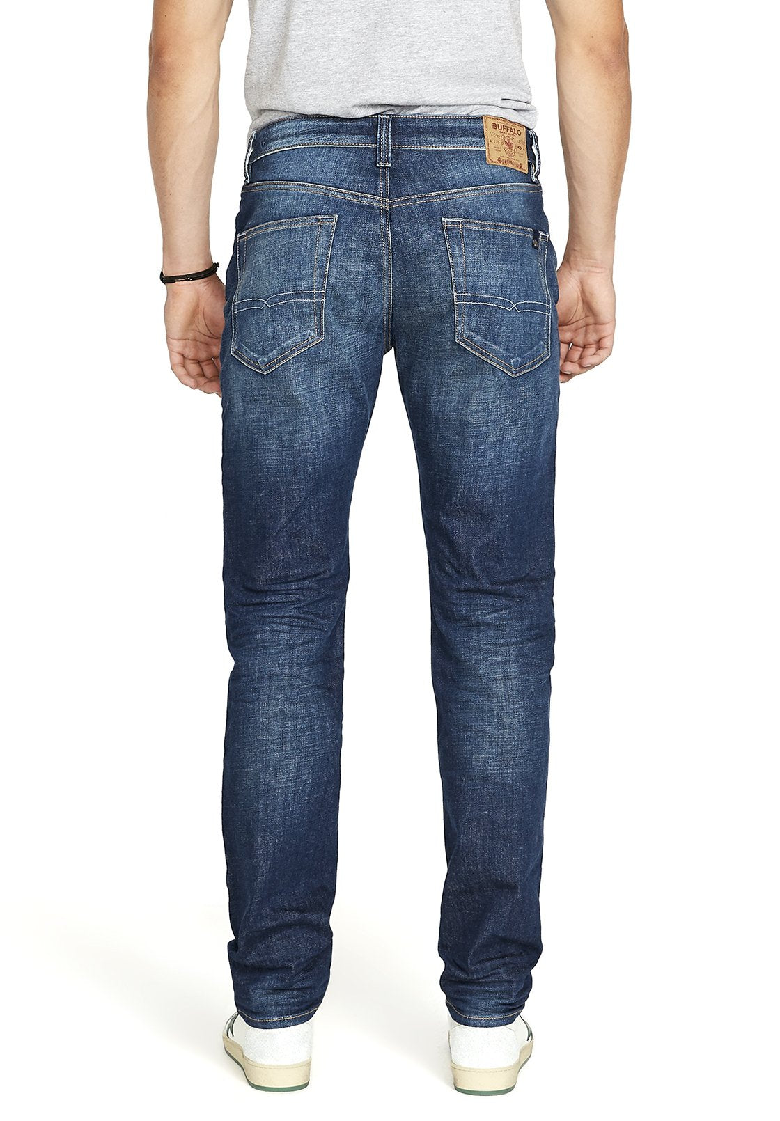 Relaxed Tapered Ben Men's Jeans in Sanded Dark Blue - BM22594