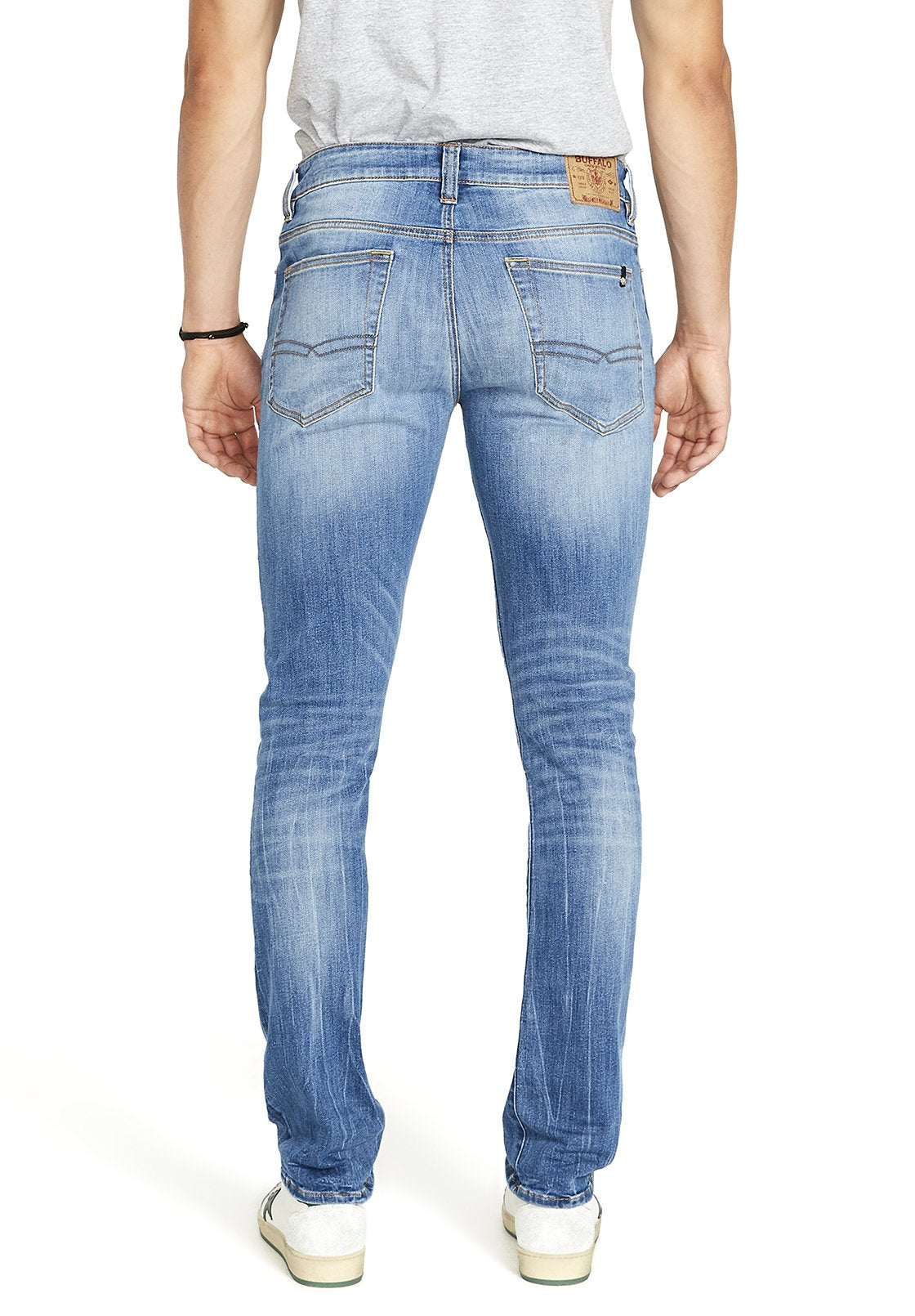 Slim Ash Men's Jean in Veined and Crinkled Blue - BM22611