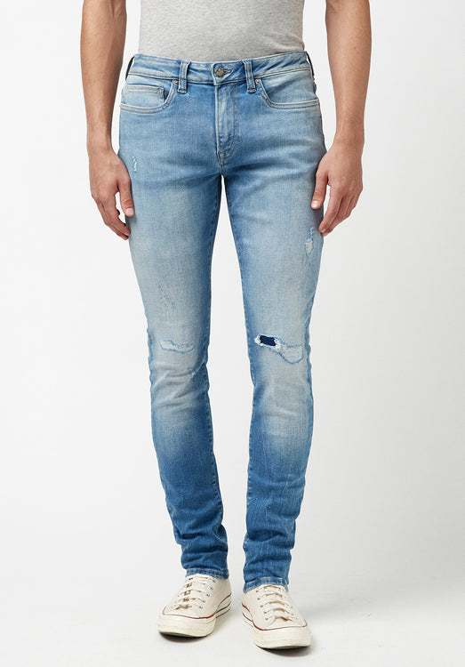 Slim Ash Men's Jeans in Crinkled Light Blue - BM22784