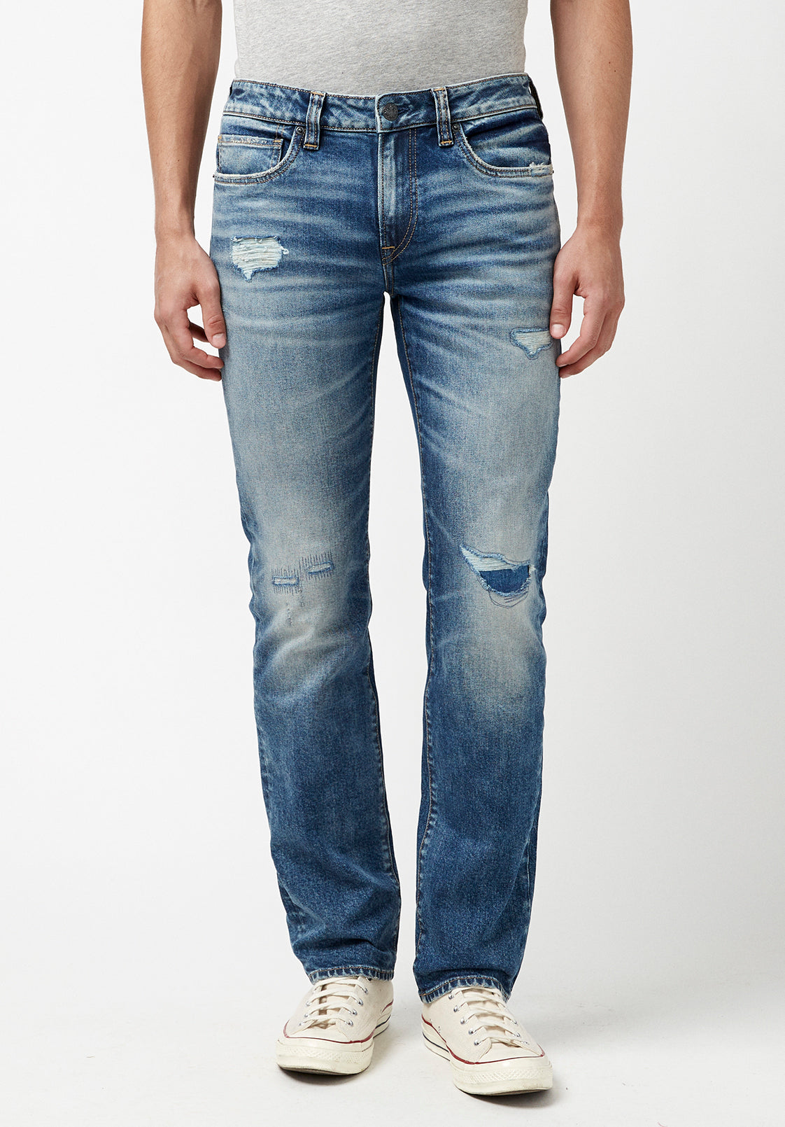 Straight Six Men's Jeans Repaired Indigo - BM22881