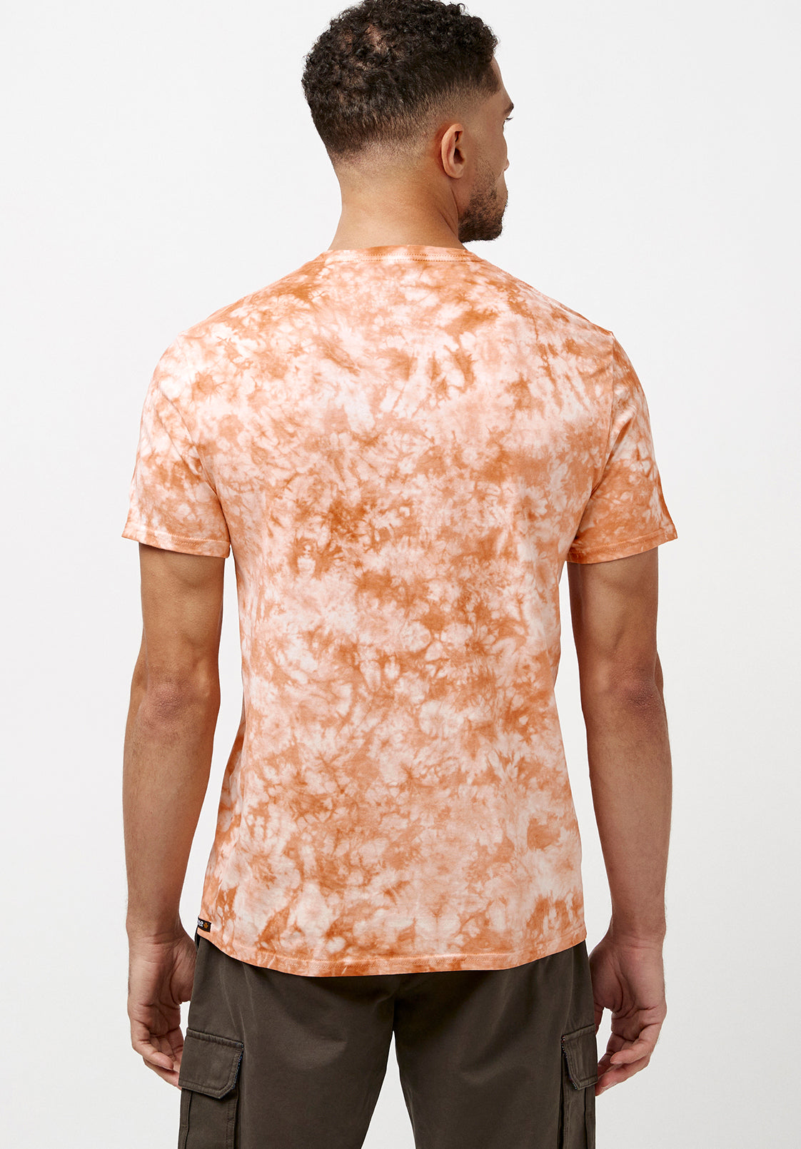 Tigels Men's Tie Dye T-Shirt in Tie-Dye Orange - BM23859