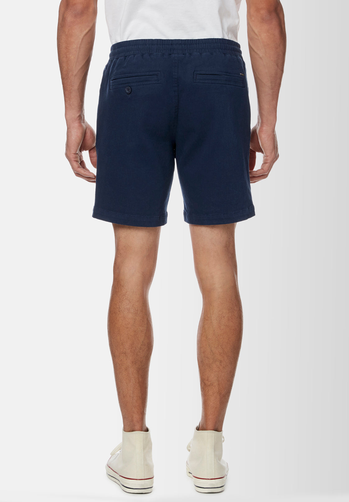 Higgers Cotton Twill Blend Navy Shorts - BM23934