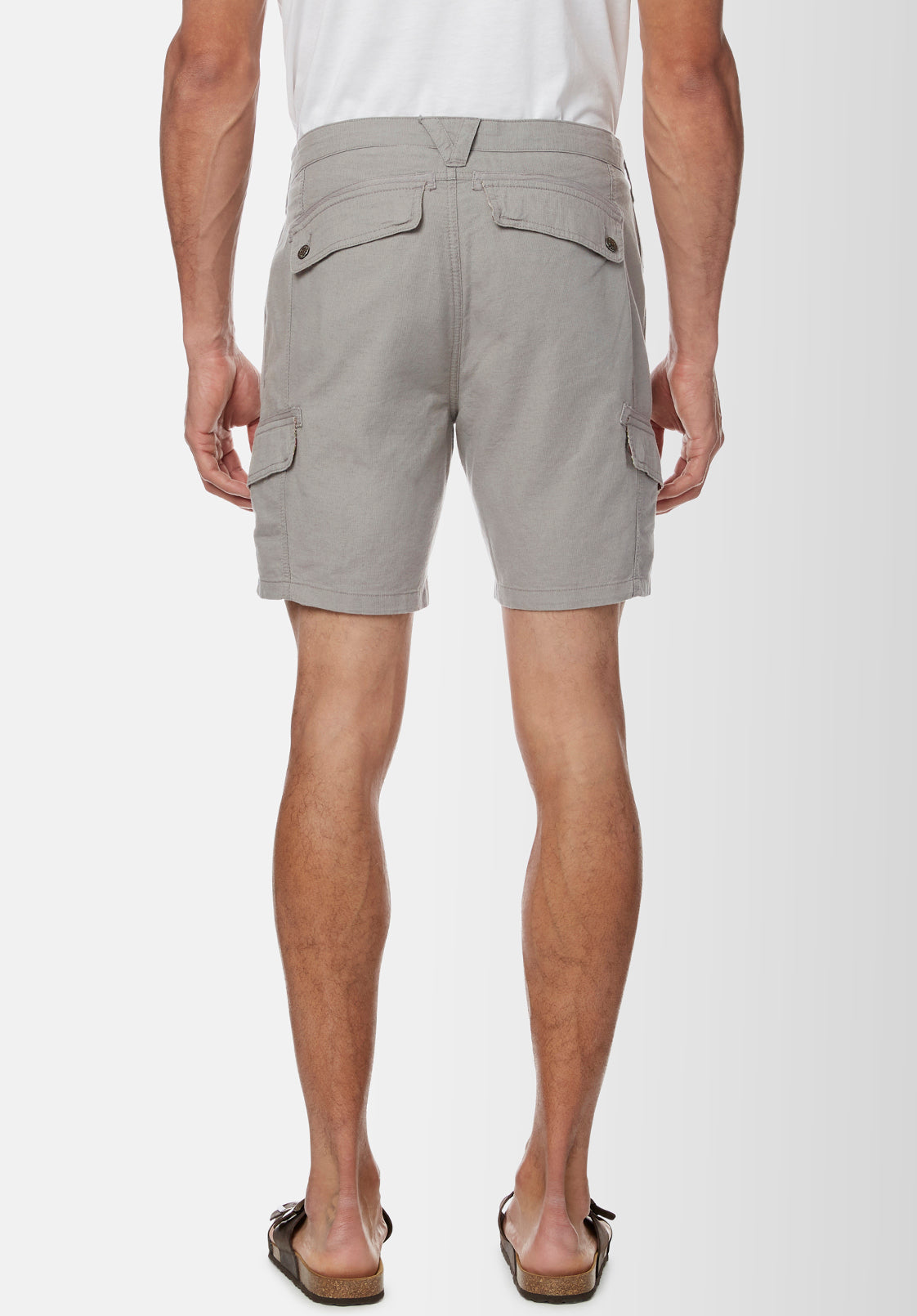 Havane Men's Linen Twill Shorts in Grey - BM23967