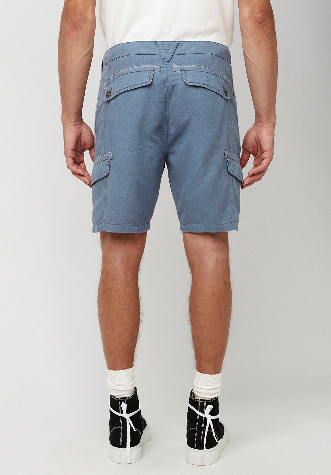 Havane Men's Linen Twill Shorts in Mirage Blue - BM23967