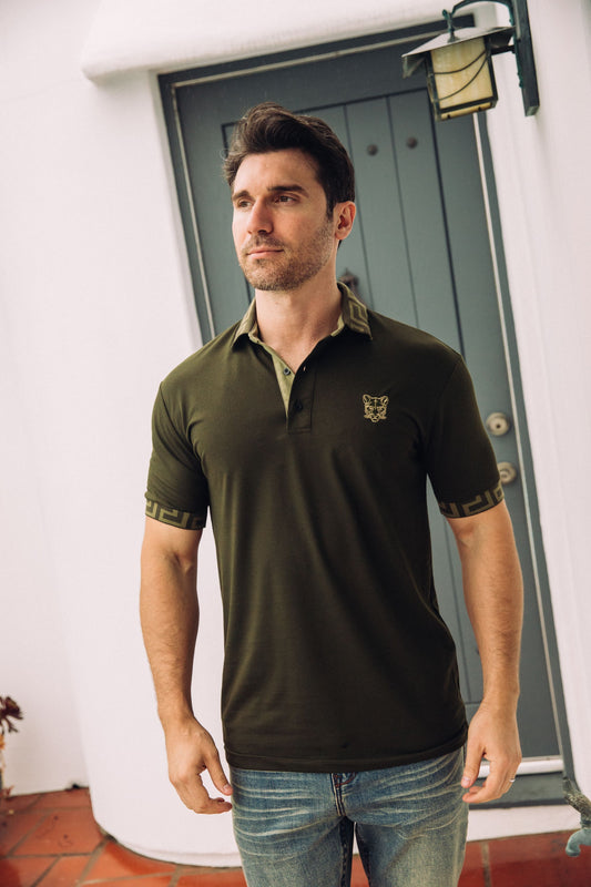 Premium Cotton Polo Shirt with Print - Black – Platini Fashion