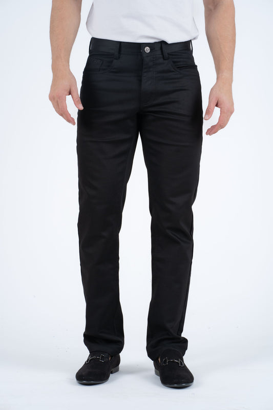 SLADE MEN'S BLACK RELAXED FIT STRETCH PANTS