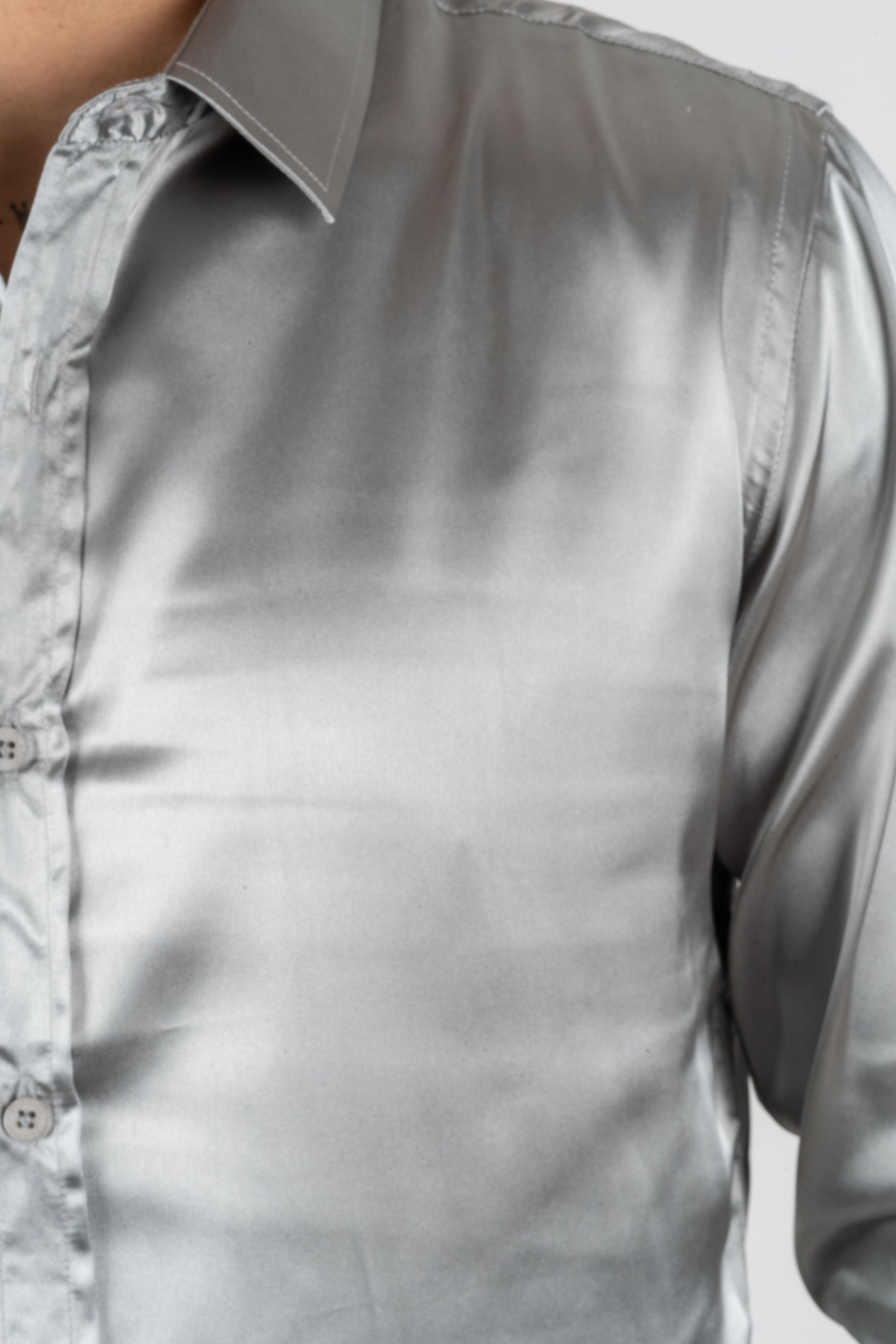 white and silver dress shirt