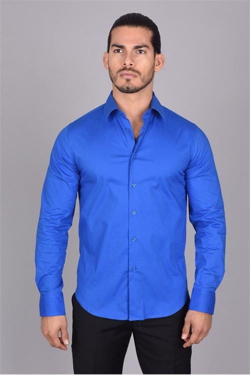 Men's Slim Fit Royal Blue Shirt | Platini Jeans – Platini Fashion