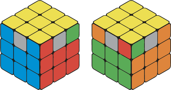 Placer les Coins Jaunes Rubik's Cube Cas 1