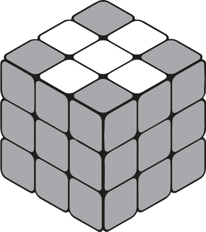 Croix Blanche Résolue Rubik's Cube 3x3