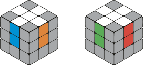 Centres Alignés Croix Blanche Rubik's Cube
