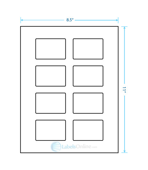 2.6" x 1.77" - 8 up - Clear Matte (Laser)