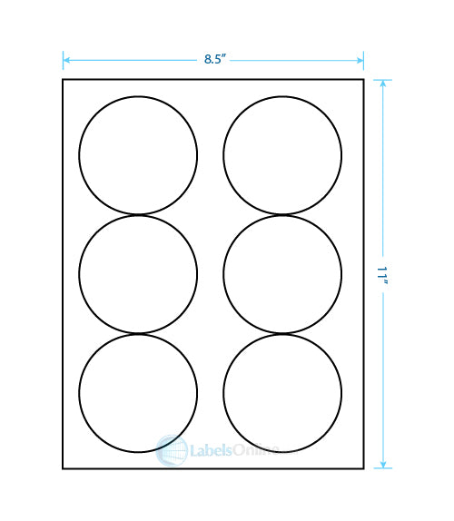 3.33" Circle - 6 up - Clear Matte