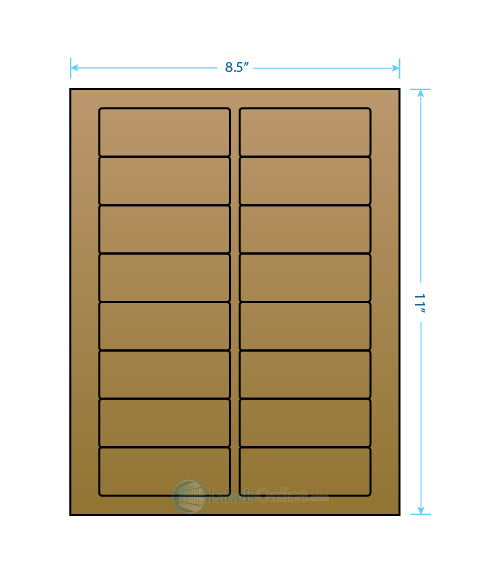 3.375" x 1.25" Barcode Labels - 16 up - Brown Kraft