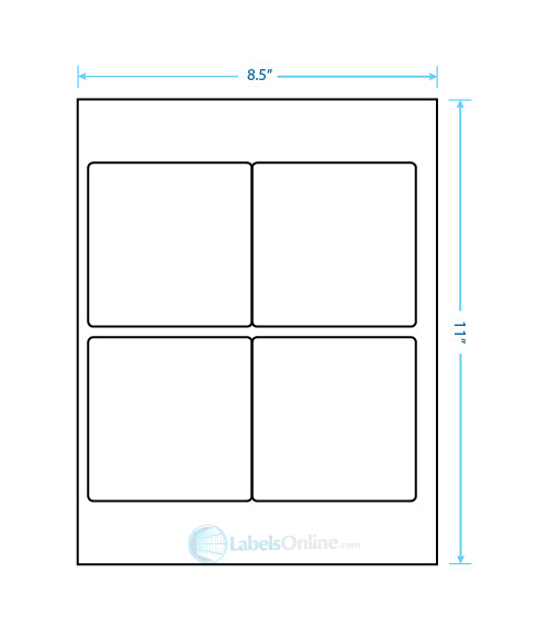 3.875" x 3.875" - 4 up - Clear Matte (Laser)
