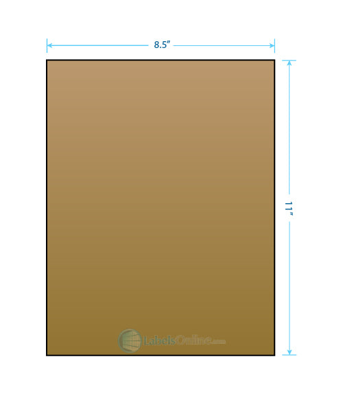 8.5" x 11" Barcode Labels - 1 up; 1 Vertical Back Slit - Centered - Brown Kraft