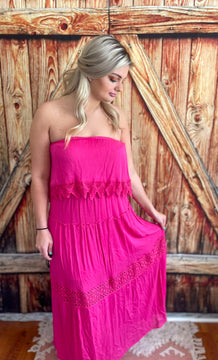 Hot pink maxi dress