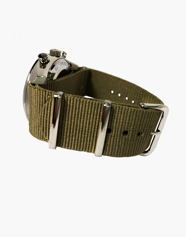 20mm Slate Grey Woven Fabric Nylon Military Watch Strap