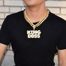 Load image into Gallery viewer, Custom Letter Pendant with Elite &amp; Heavy Iced Out Cuban Link 24K Gold - Hot-Chains.com
