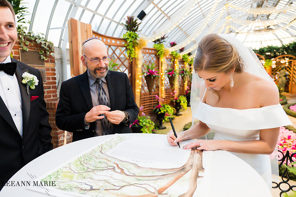 Melissa & Brad - Glamorous Garden Wedding at The Phipps Conservatory in Pittsburgh, PA | Tallulah Ketubahs