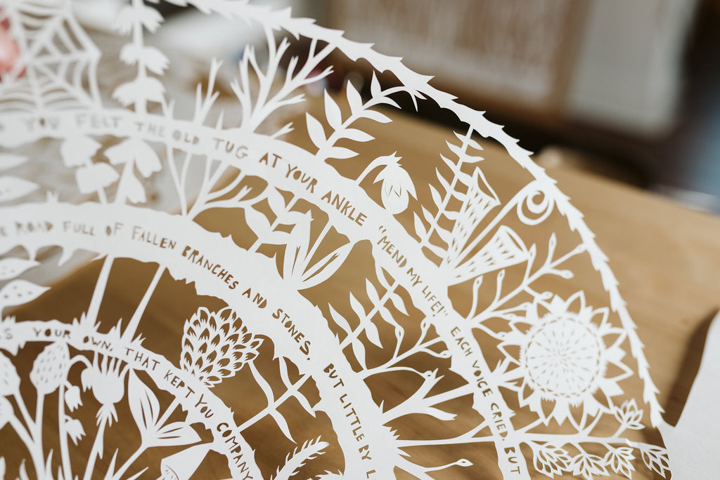 Close Up of Papercut by Guest Artist Annie Howe | Tallulah Ketubahs
