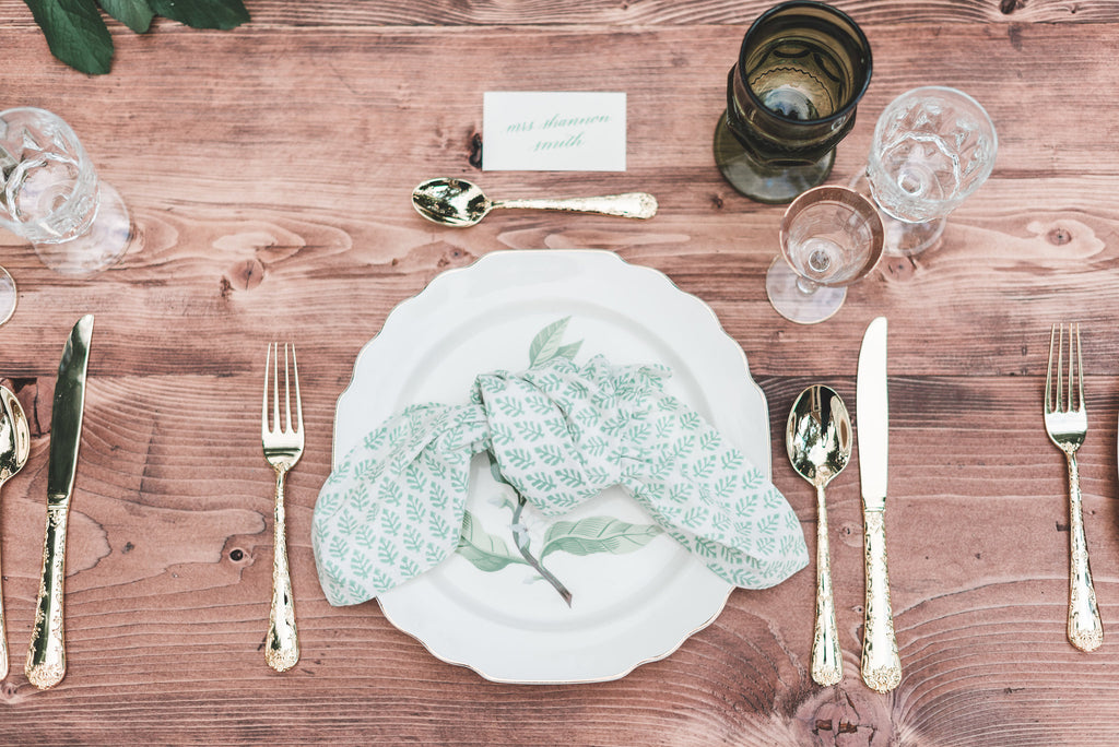 Greenery Aglow Styled Shoot at Drumore Estate | Romantic Garden Tablescape | Tallulah Ketubahs