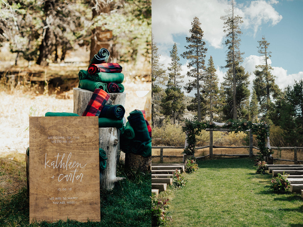 Kathleen & Carter's Rustic Autumnal Forrest Wedding in Kirkwood, California | Tallulah Ketubahs