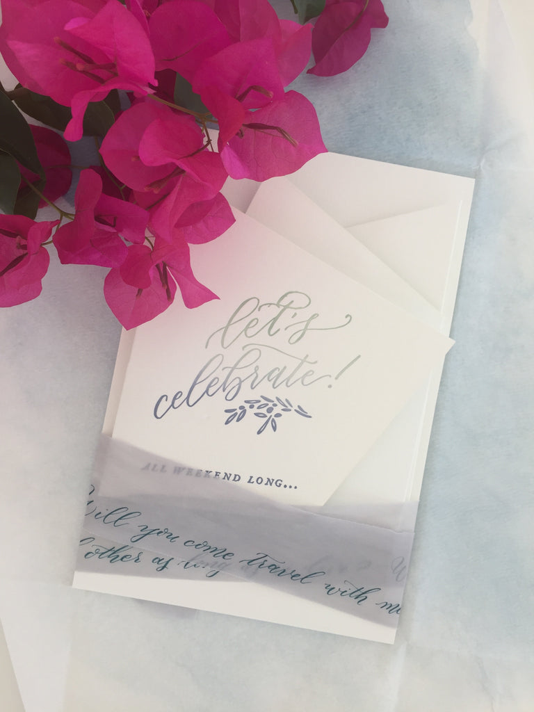 Celine & Jad - Luxury Bespoke Destination Wedding in Spetses Island, Greece | Custom Invitation with Calligraphy | Tallulah Ketubahs