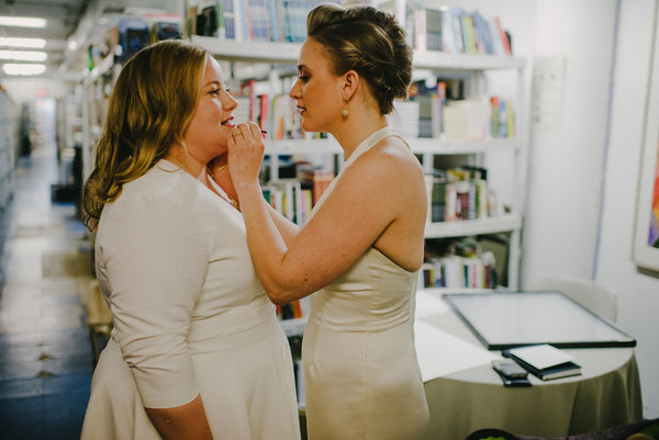 Jenna and Emily's Hip and Intimate Interfaith & Same-Sex Wedding in New York City | Signing the Ketubah | Tallulah Ketubahs