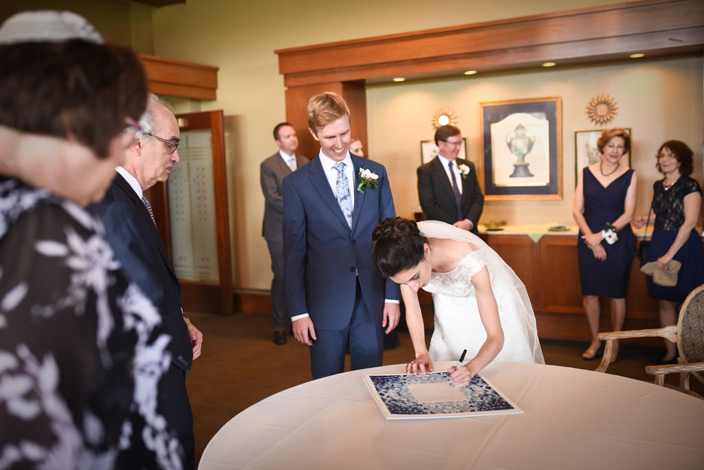 Margalit & David - August Interfaith Wedding at Edgewood Country Club | Ketubah Signing | Tallulah Ketubahs