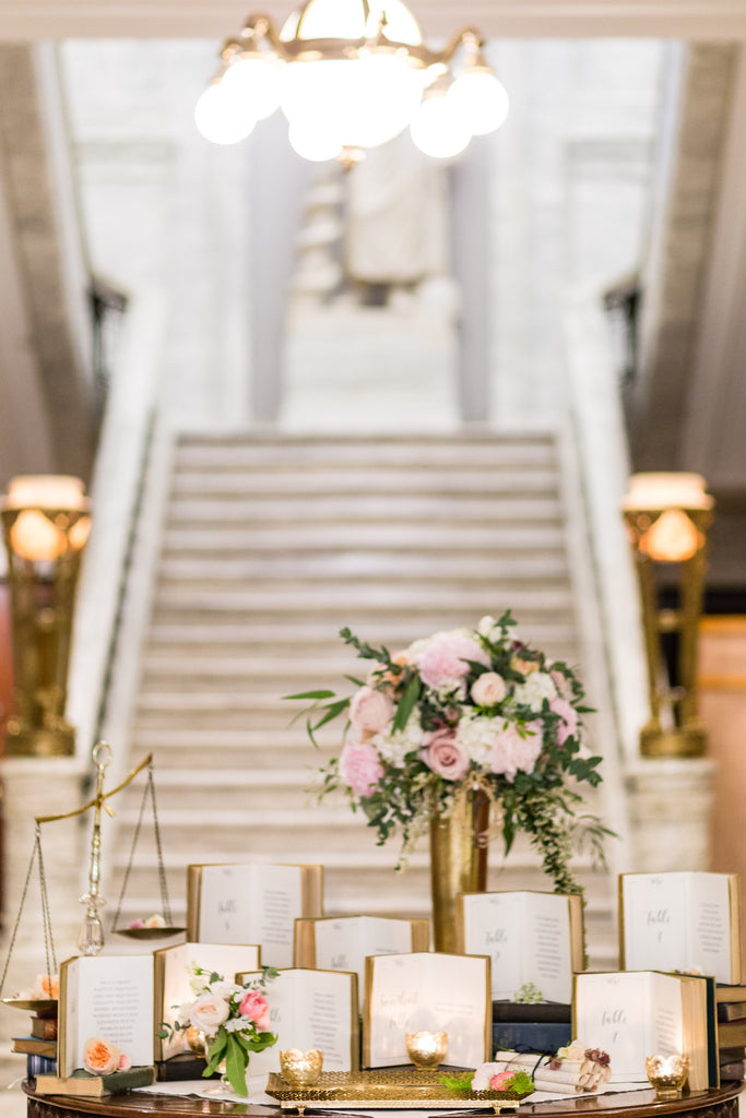 Antoine Vestier Themed Wedding at the College of Physicians | Place Card Table | Tallulah Ketubahs