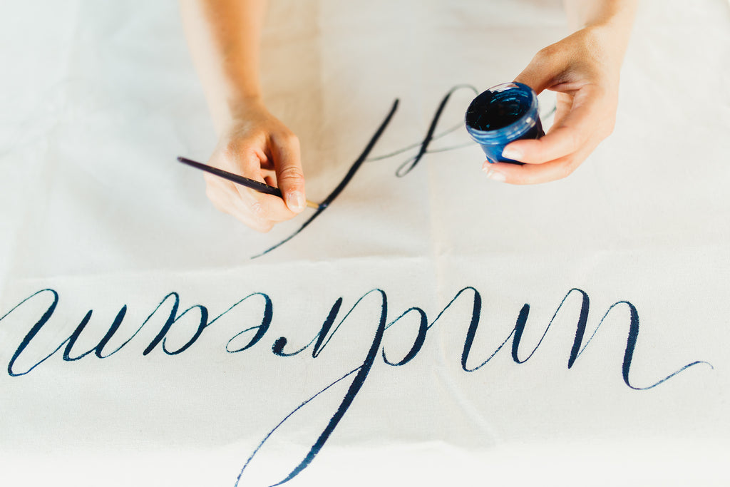 Celine & Jad - Luxury Bespoke Destination Wedding in Spetses Island, Greece | Close-Up of Hand Calligraphy | Tallulah Ketubahs