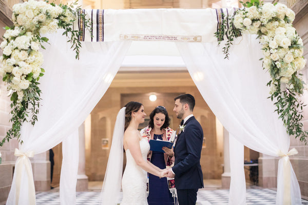Nicole & Dan's Modern Jewish Wedding in Hartford, CT | Ceremony Under the Chuppah | Tallulah Ketubahs
