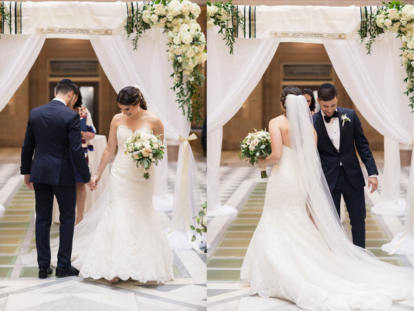 Nicole & Dan's Modern Jewish Wedding in Hartford, CT | Bride Circling the Groom | Tallulah Ketubahs