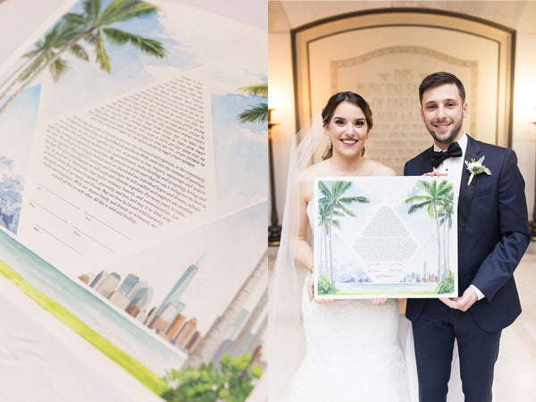 Nicole & Dan's Modern Jewish Wedding in Hartford, CT | Custom Ketubah | Tallulah Ketubahs