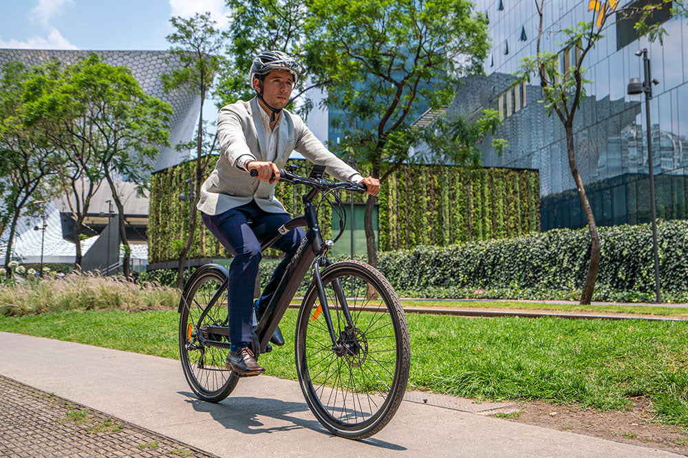 man riding an ebike